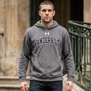 GUC - Unisex Under Armour Vanderbilt University Gray Hoodie Sweatshirt - Size XL